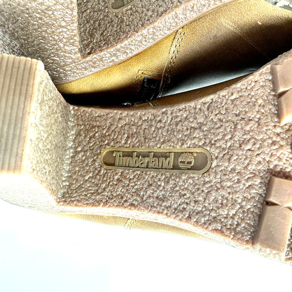 Timberland size 10‎  Tillston peep toe brown leather heeled boots A1V2A A3234 - Picture 7 of 9